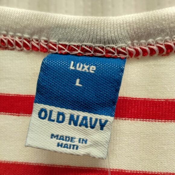 Old Navy NWT Women's Size Large Red & White Striped Luxe Super Soft Tank Top - Picture 3 of 6